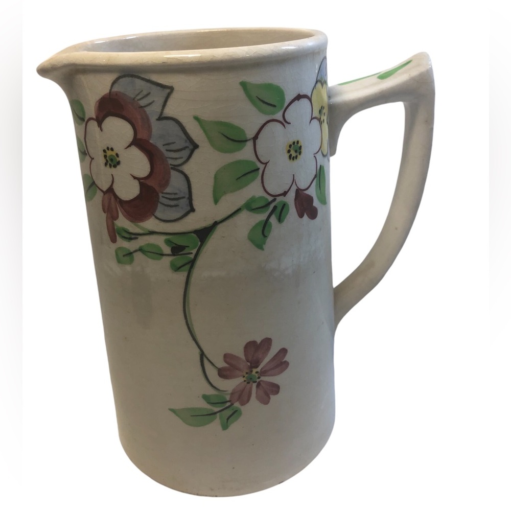 Vintage 1930s Sadler Made In England 7” Milk Pitcher Hand Painted floral
